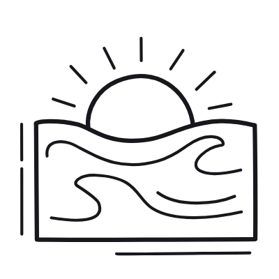 Sea sunset, Animated Icon, Outline