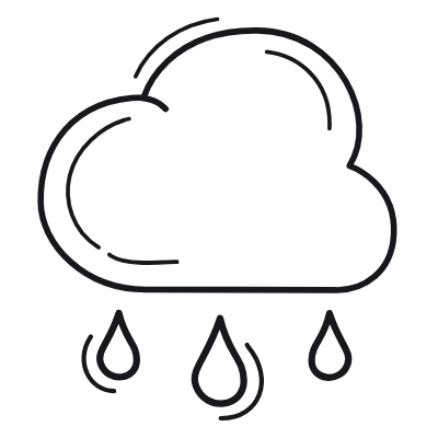 Cloud Mild Rain, Animated Icon, Outline