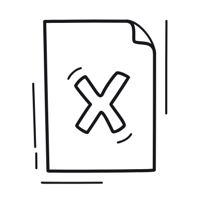 File Cross, Animated Icon, Outline