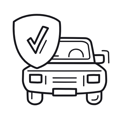 Car Shield Check, Animated Icon, Outline