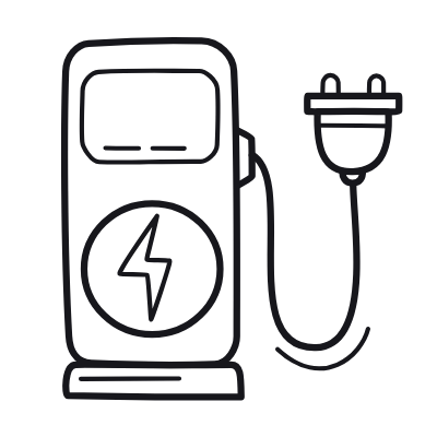Ev Charging Station, Animated Icon, Outline