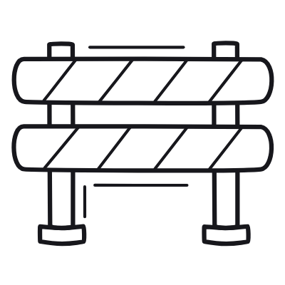 Road Barrier, Animated Icon, Outline
