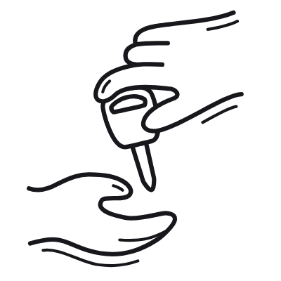 Hands Key, Animated Icon, Outline