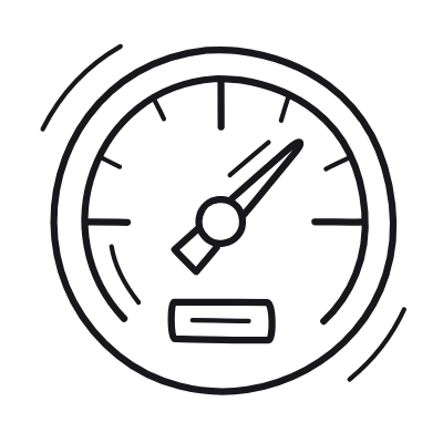 Speedometer, Animated Icon, Outline