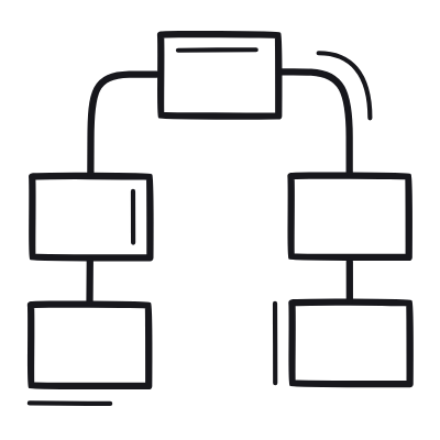 Diagram Flow, Animated Icon, Outline