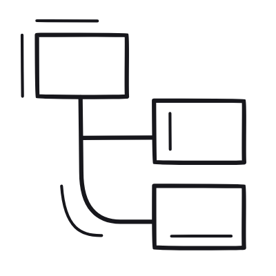 Organization Chart, Animated Icon, Outline