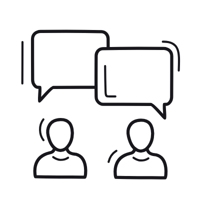Avatars Chatting, Animated Icon, Outline