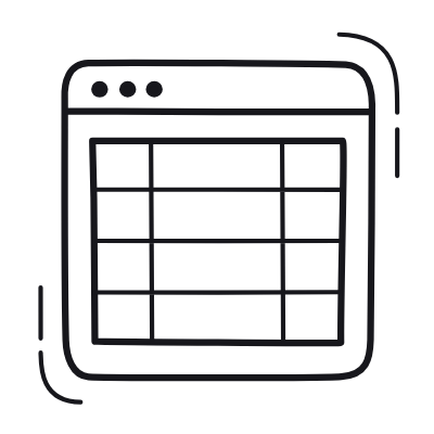 Spreadsheet, Animated Icon, Outline