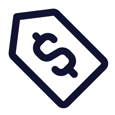 Dollar Price Tag, Animated Icon, Outline