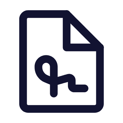 File Signature, Animated Icon, Outline