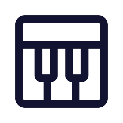 Piano, Animated Icon, Outline