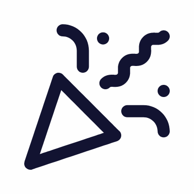 Confetti, Animated Icon, Outline