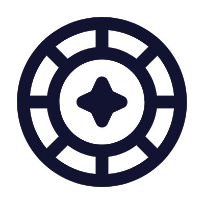 Casino Chip, Animated Icon, Outline