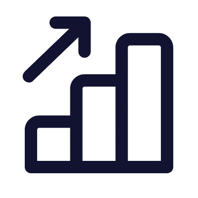 Bar Chart Arrow Up, Animated Icon, Outline