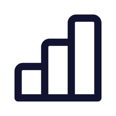 Bar Chart Vertical Grow, Animated Icon, Outline