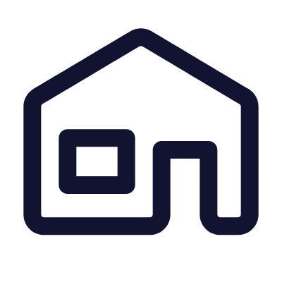Bungalow, Animated Icon, Outline