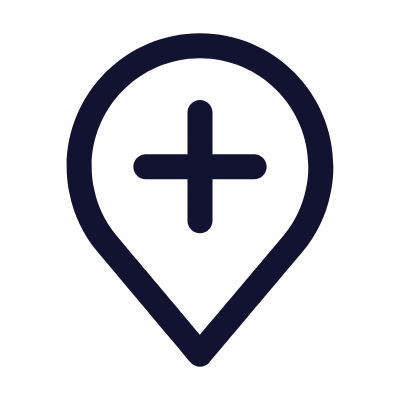 Location Pin Plus, Animated Icon, Outline