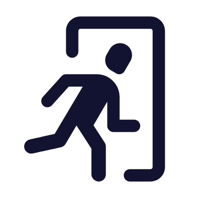 Exit Sign, Animated Icon, Outline