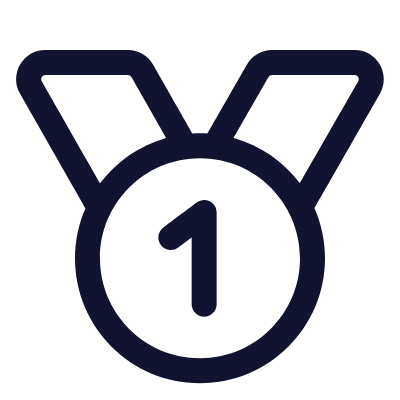 Medal First Place, Animated Icon, Outline