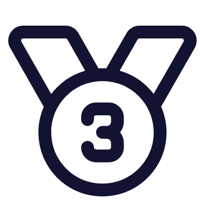 Medal Third Place, Animated Icon, Outline