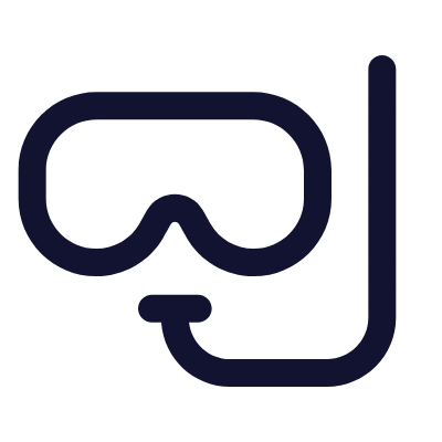 Diving Mask, Animated Icon, Outline