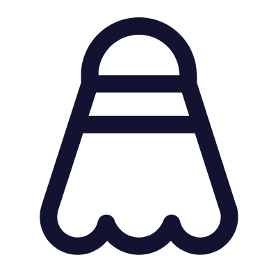 Shuttlecock, Animated Icon, Outline