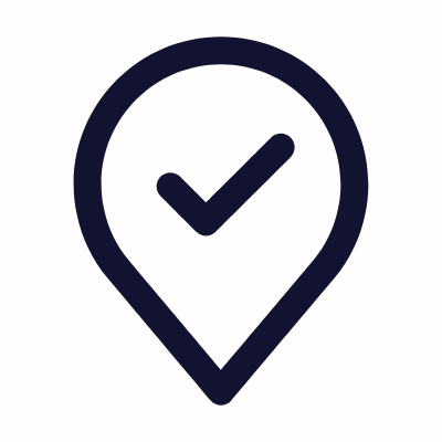 Location Pin Check, Animated Icon, Outline