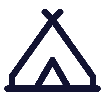 Tent, Animated Icon, Outline