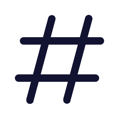 Hashtag, Animated Icon, Outline