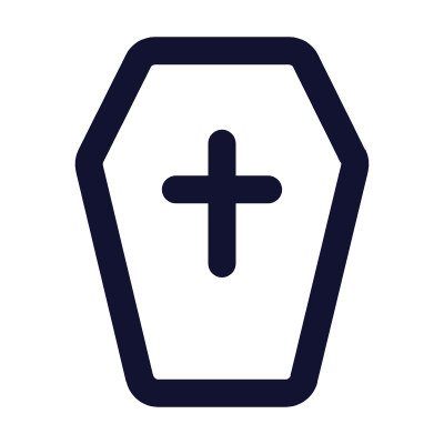 Coffin, Animated Icon, Outline