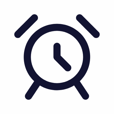 Alarm Clock, Animated Icon, Outline