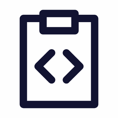 Clipboard Code, Animated Icon, Outline