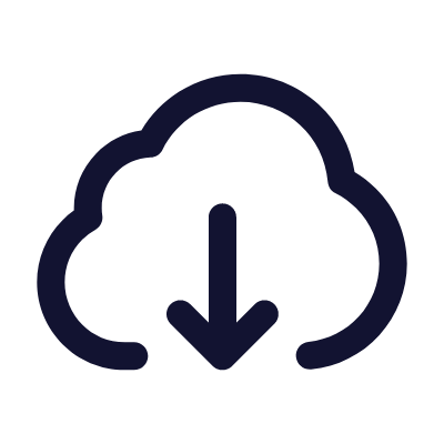 Cloud Download, Animated Icon, Outline