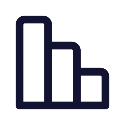 Bar Chart Decline, Animated Icon, Outline