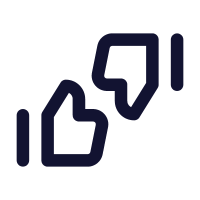 Thumbs Up Down, Animated Icon, Outline