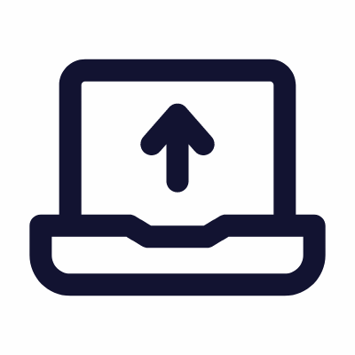 Laptop Upload, Animated Icon, Outline