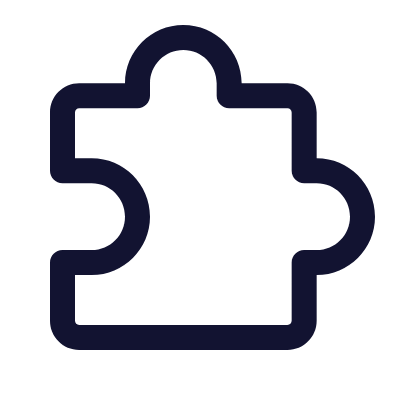 Puzzle Piece, Animated Icon, Outline