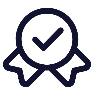 Badge Ribbon Check, Animated Icon, Outline
