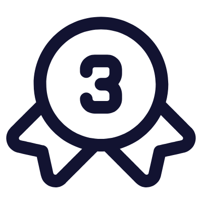 Badge Third, Animated Icon, Outline