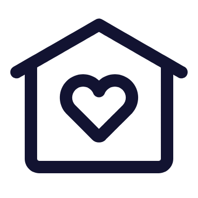 House Heart, Animated Icon, Outline