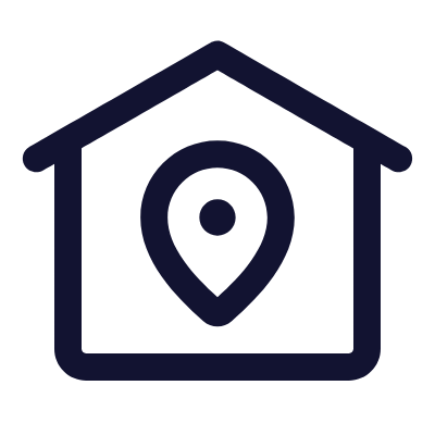 House Location Pin, Animated Icon, Outline