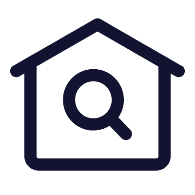 House Magnifier, Animated Icon, Outline