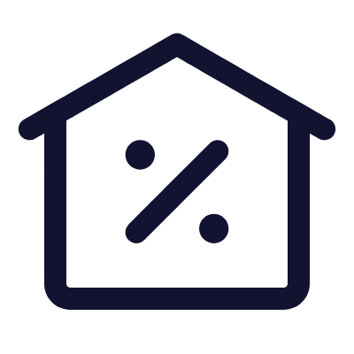 House Percent, Animated Icon, Outline