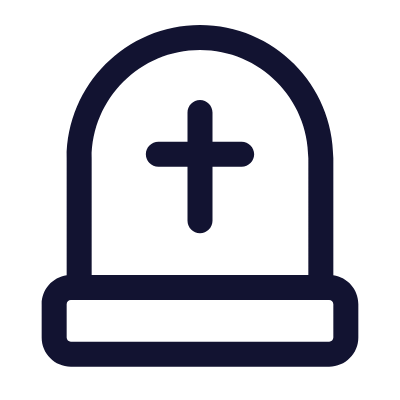 Christian Grave, Animated Icon, Outline