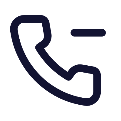 Phone Minus, Animated Icon, Outline