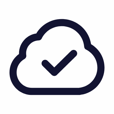 Cloud Done, Animated Icon, Outline