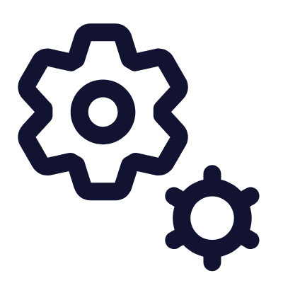 Cogs, Animated Icon, Outline