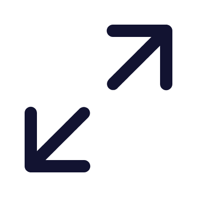 Arrows Long Diagonal Outward, Animated Icon, Outline
