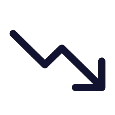Arrow Trending Down, Animated Icon, Outline