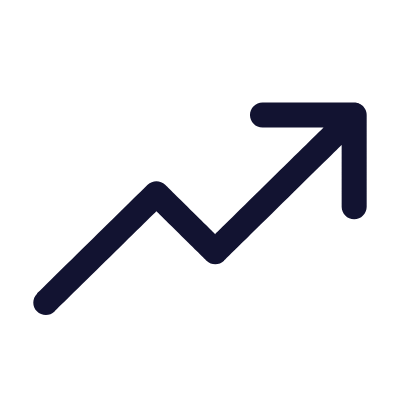 Arrow Trending Up, Animated Icon, Outline